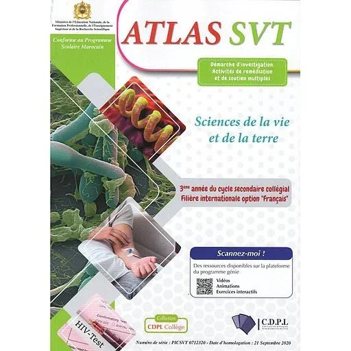 Atlas SVT 3 ème année collège ‘’ filière internationale français ‘’ Collectif