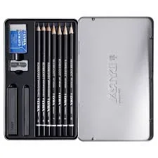 SET GRAPHITE DE 11 PIECES EN BOITE METAL