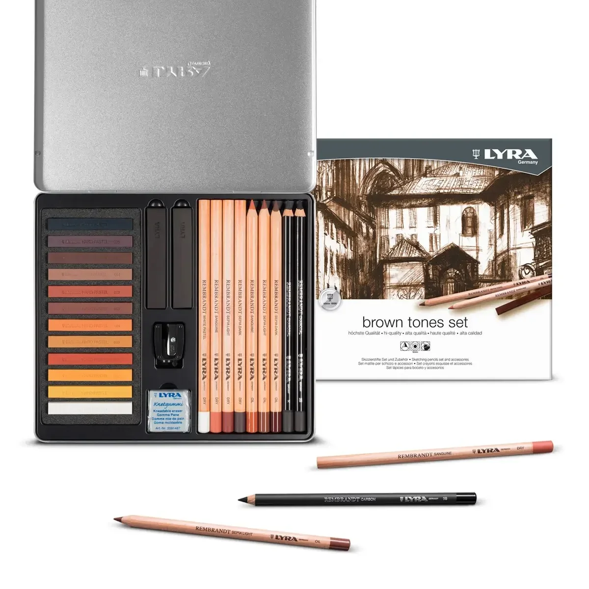 SET DESSIN TONS MARRONS BTE METAL DE 25 PIECES - Vue 1