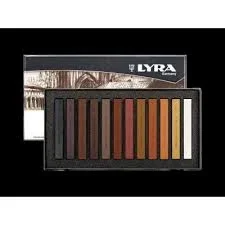 12 Pastels Carrés Tendres Assortis TONS BRUNS - Vue 1