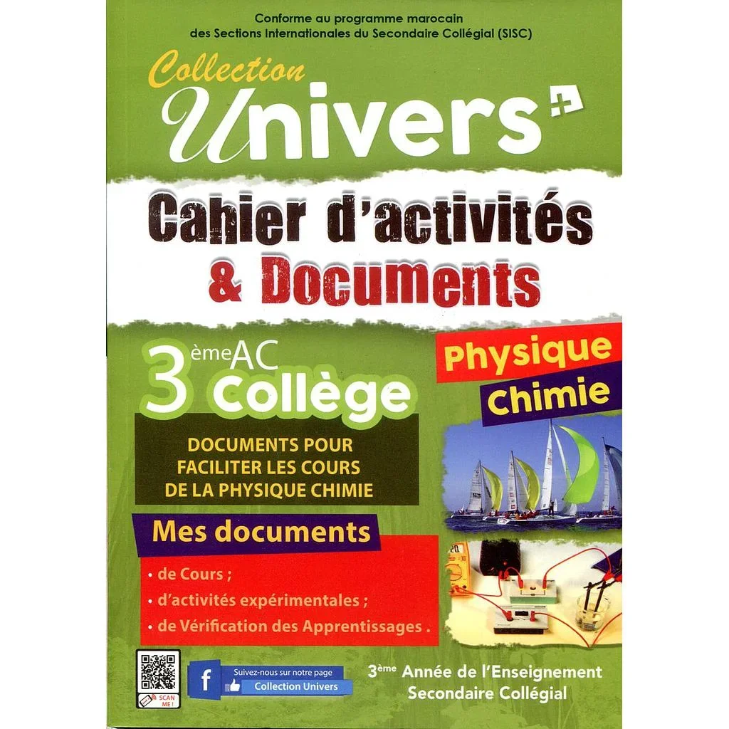 DOCUMENT PHYSIQUE CHIMIE COLL UNIVERS PLUS  3AC - Vue 1
