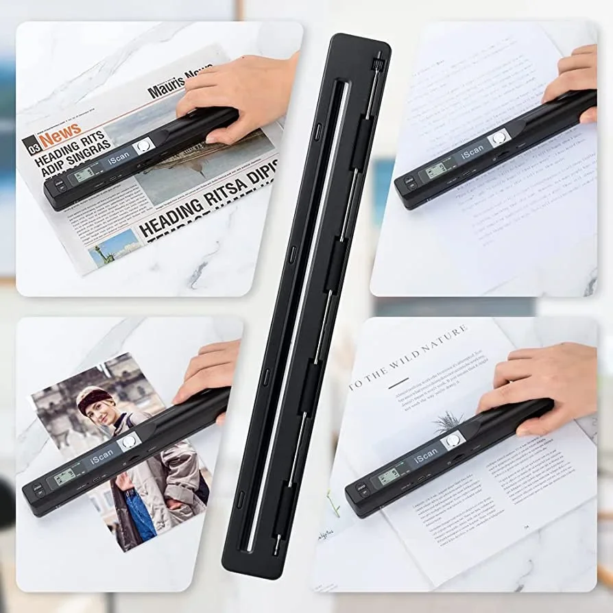iScan Portable Scanner Image & A4 Photo Document Scanner Support Up to 32GB Micro SD Card Max 1050 Dpi Color, Use 2 x AA Battery, USB 2.0, Wifi ... - Vue 1
