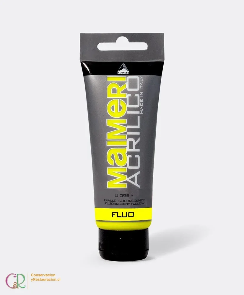 MAIMERI 095 ACRILIQUE FLUORESCENT  JAUNE 200 ML MADE IN ITALY - Vue 1