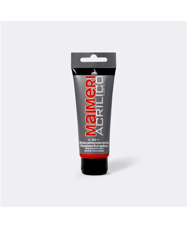 MAIMERI 259 ACRILIQUE  ROUGE PERMANENTE MOYEN 200 ML MADE IN ITALY - Vue 1