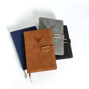 Note book A5 Simili cuir couverture rigide avec serrure - Vue 1