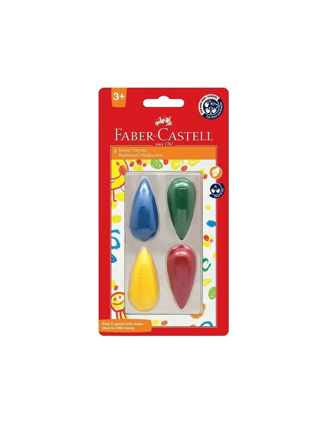 4 CRAYON CIRE 1ER AGE 3+    FABER CASTELL - Vue 1