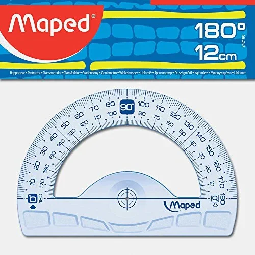 RAPPORTEUR GEOMETRIC 180/12CM SACHET - MAPED - Vue 1