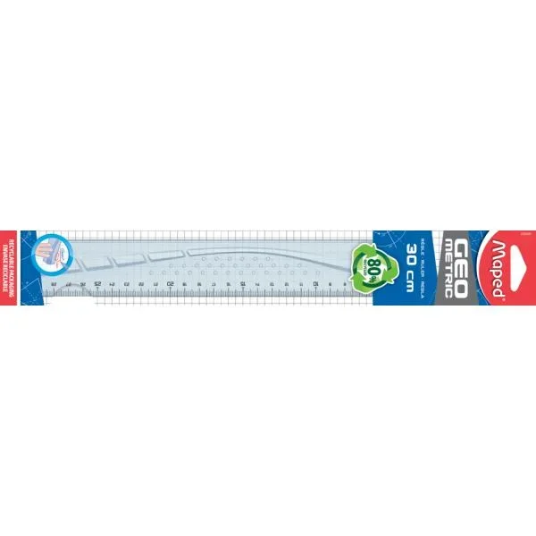REGLE PLATE GEOMETRIC 30CM SACHET - MAPED - Vue 1