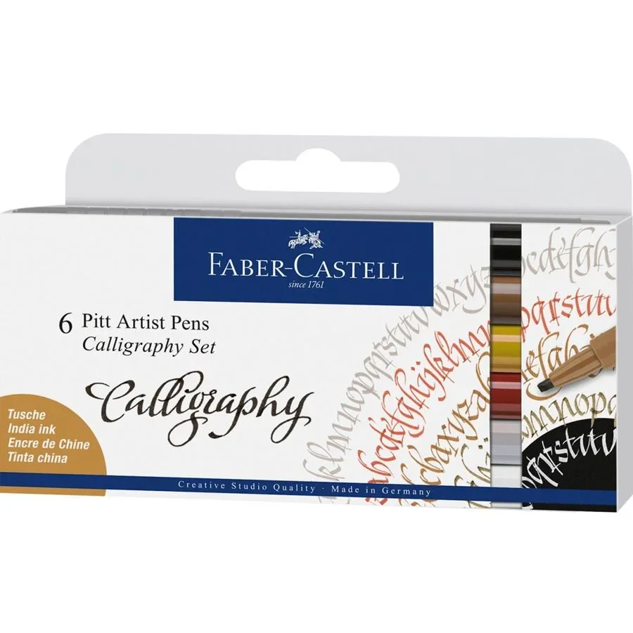 PITT ARTIST PEN CALLIGRAPHY  6PEN iNDIA  NK6   - FABER CASTELL - Vue 1