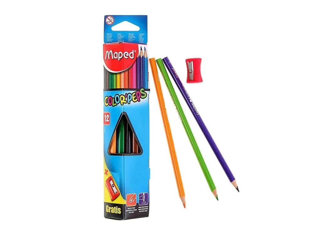 CRAYONS COLOR'PEPS X12 + TC GRATIS BTE CARTON - MAPED